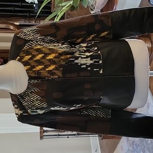 Trina Turk Stylish Fall Jacket with Leather Bottom